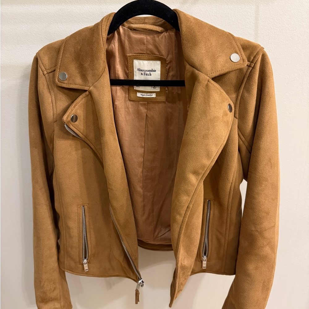 Abercrombie & Fitch Camel Leather Jacket - Picture 2 of 5